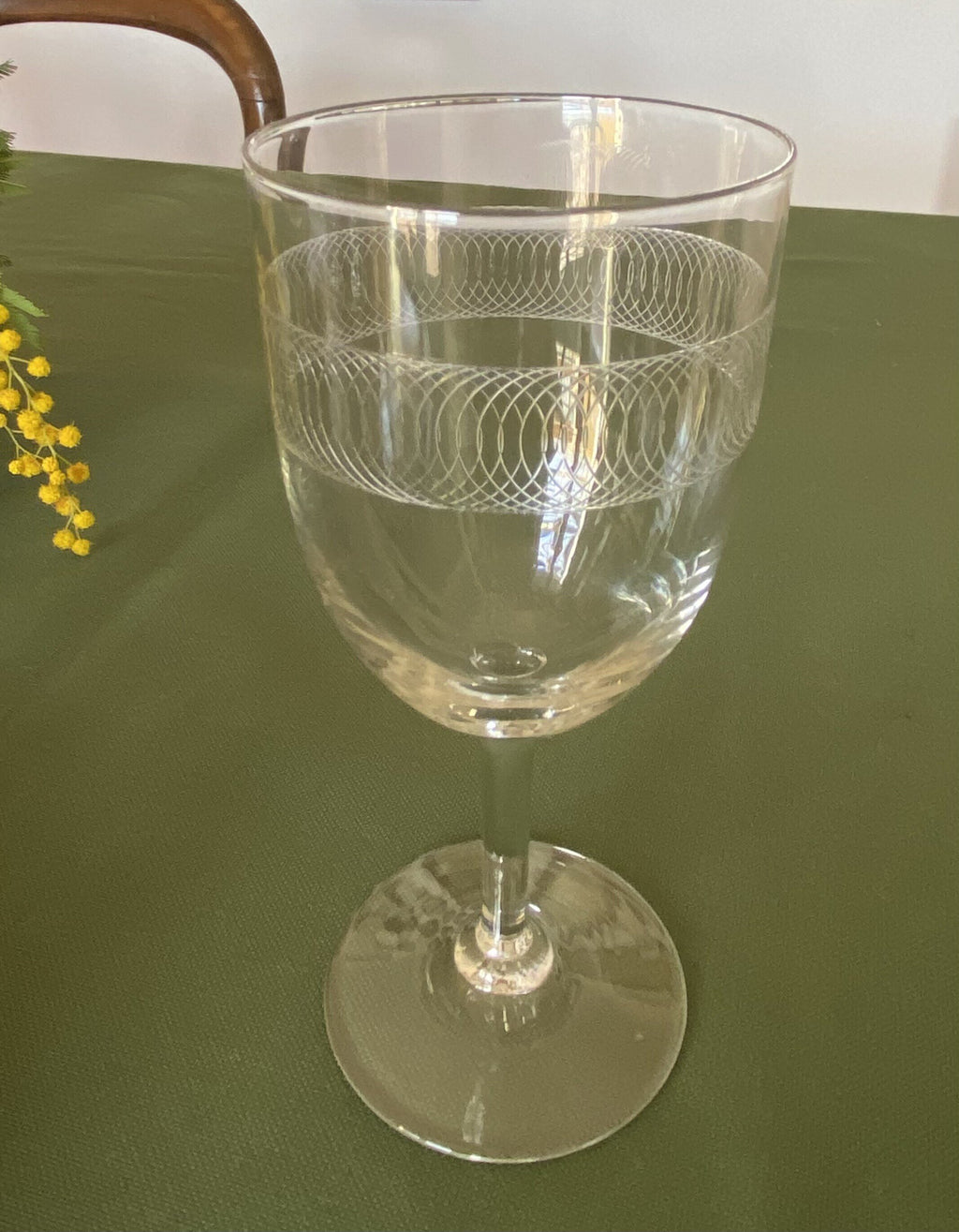 Juego 6 copas cristal tallado.