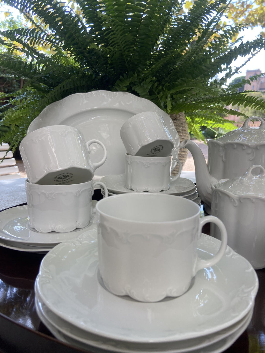 Juego de té en porcelana blanca "Rossenthal"