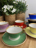 6 tazas desayuno de diferentes colores.