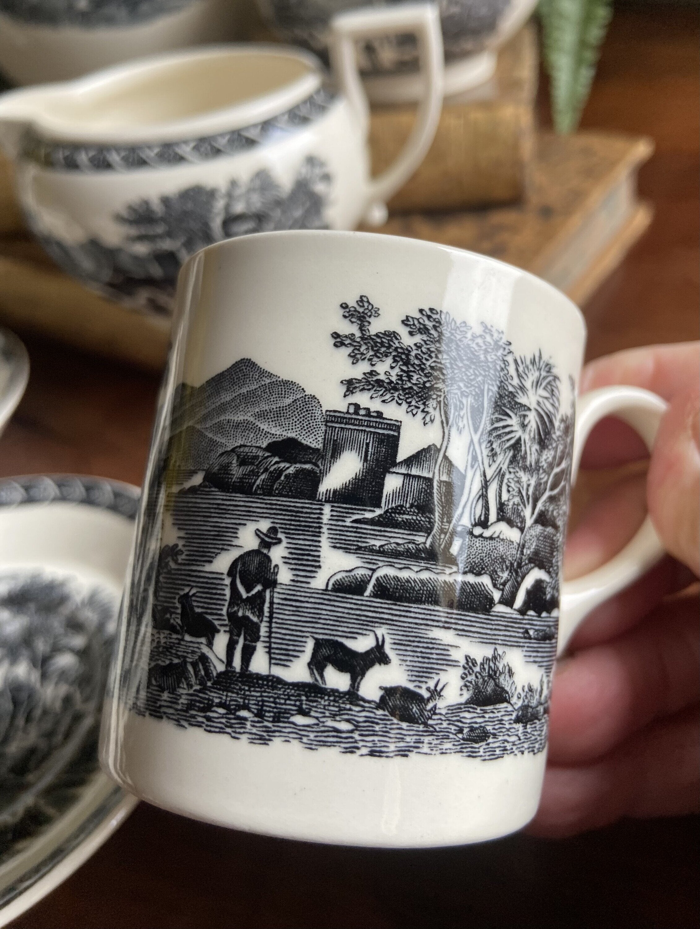 Juego de café en porcelana inglesa "Wedgwood" (mod. Lugano).