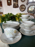 6 tazas de té y 6 platos de merienda en porcelana alemana "Rossenthal"