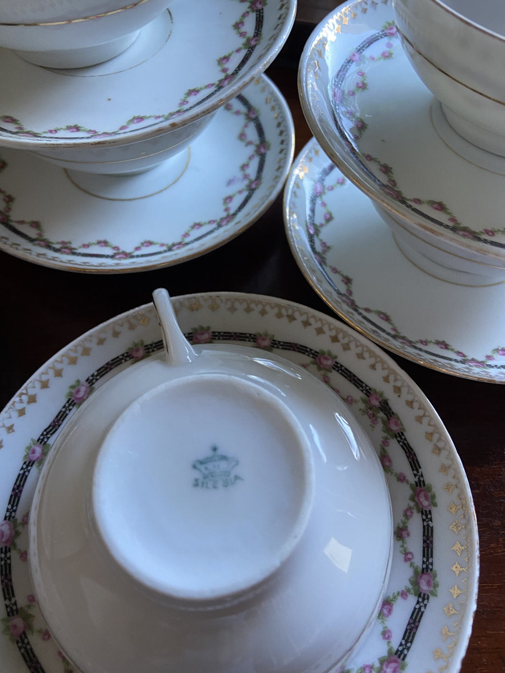 6 tazas de café en fina porcelana alemana "Silesia".