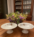 Pareja de fruteros/pasteleros de porcelana blanca