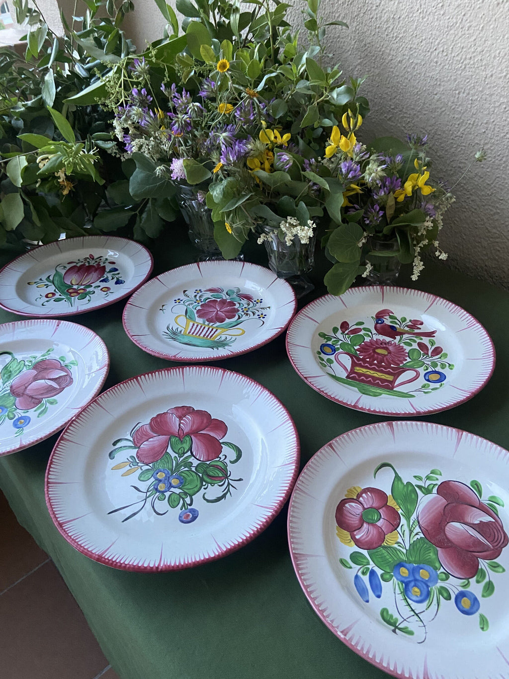 Juego de 6platos de loza franceses.