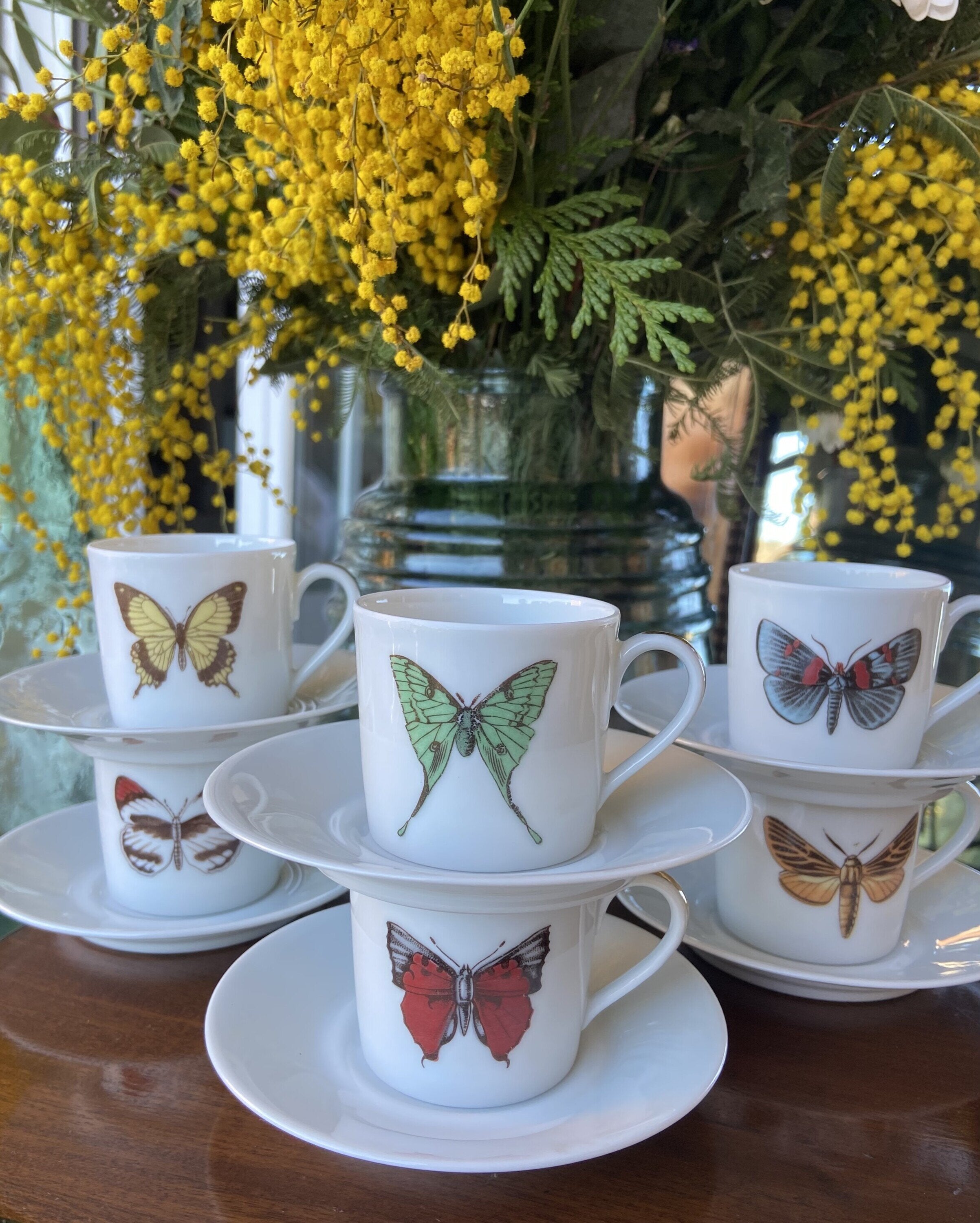 6 tazas de café en porcelana de "Limoges"