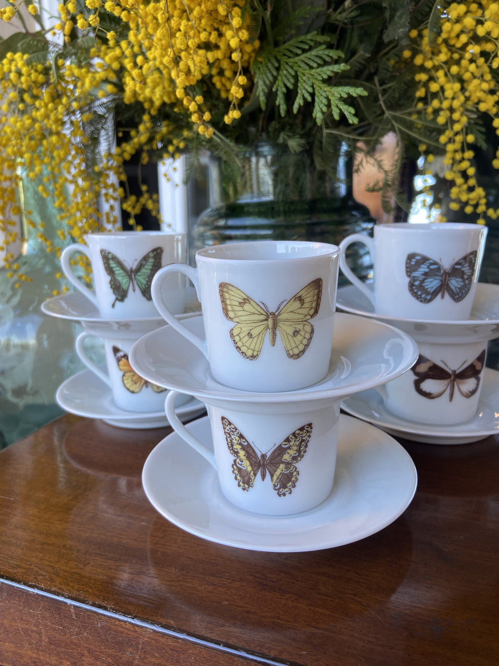 6 tazas de café en porcelana de "Limoges"