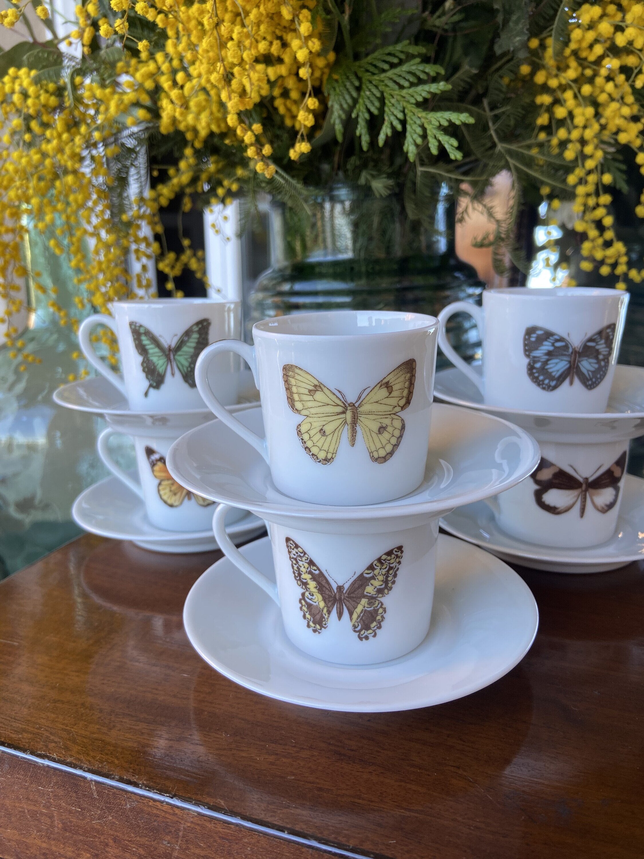6 tazas de café en porcelana de "Limoges"