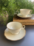 Pareja de tazas de té/desayuno en porcelana alemana K.P.M.