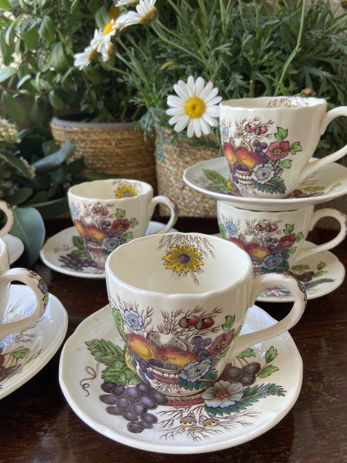 6 tazas cafe en loza inglesa "Spode"