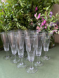 12 copas cava en fino vidrio tallado