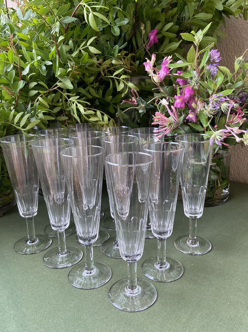 12 copas cava en fino vidrio tallado