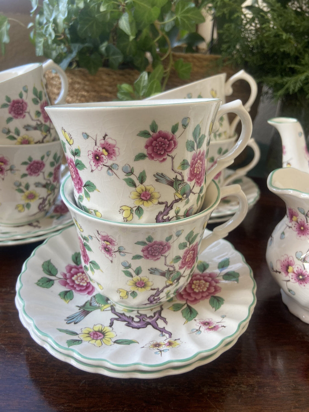 Juego de té en loza inglesa "Old Foley"