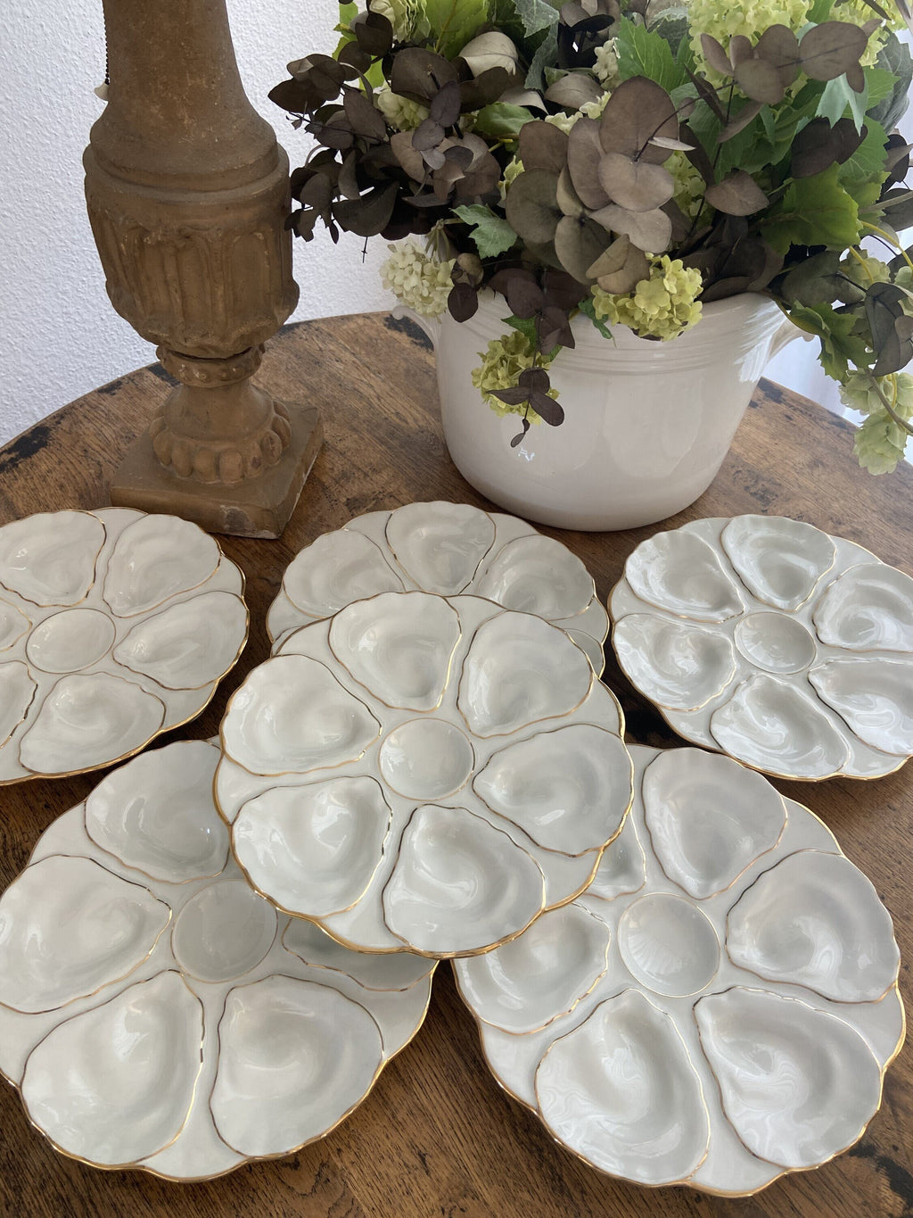 Platos para ostras en porcelana francesa "porcelaine d´art J.R."