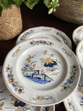 6 platos de merienda y bol en porcelana inglesa "Wedgwood"
