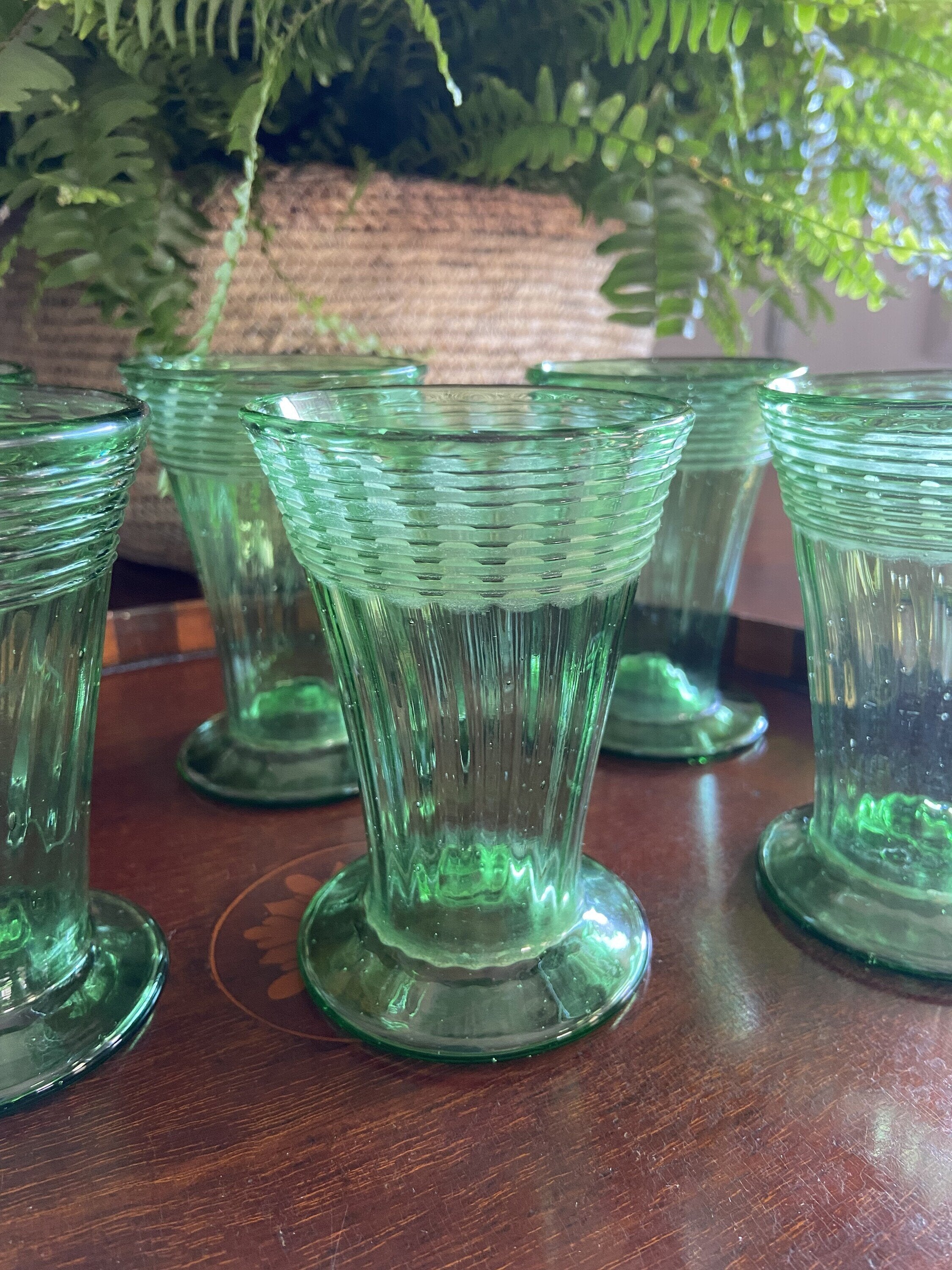 6 vasos en vidrio soplado a mano "Gordiola"