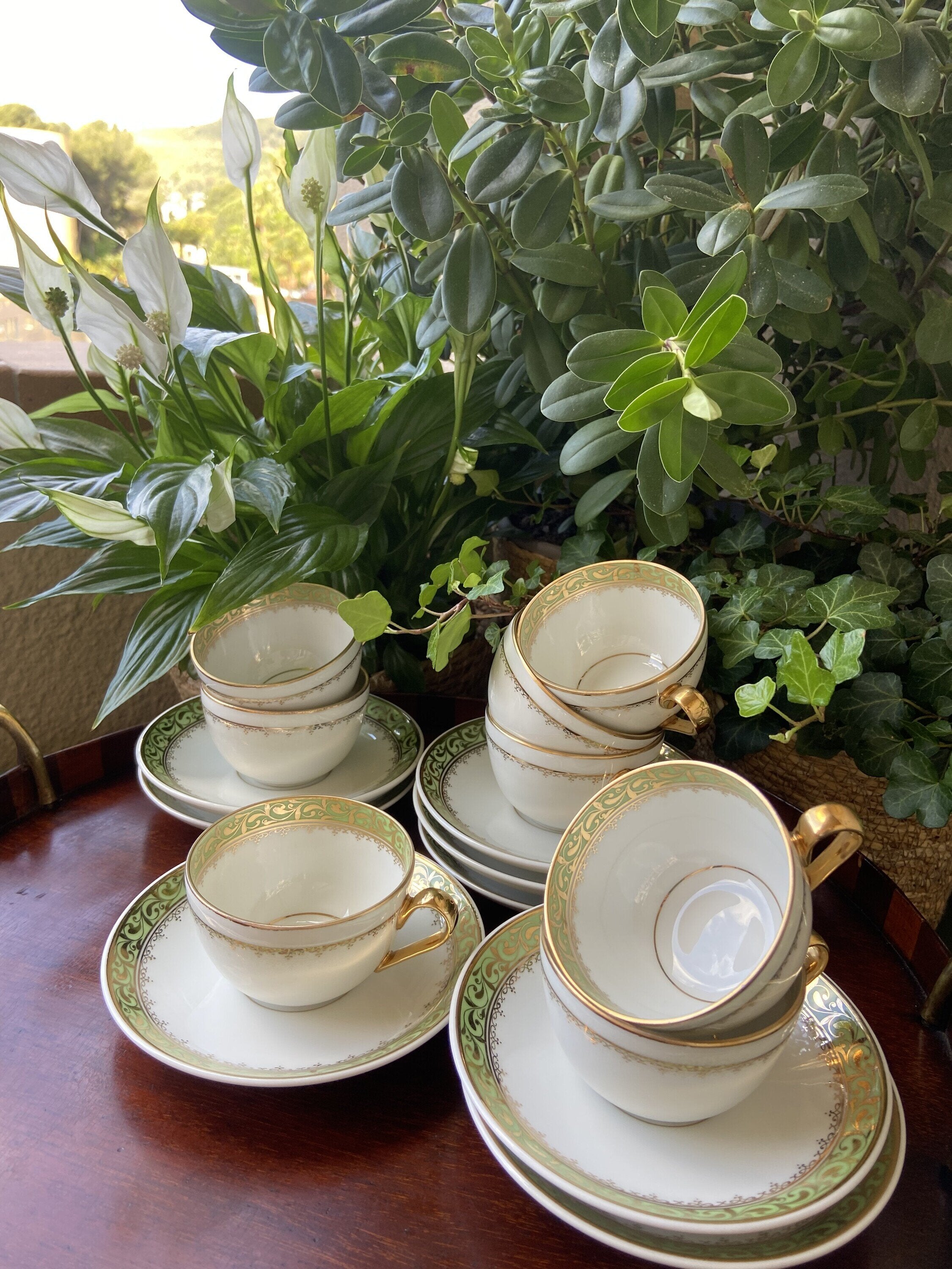 8 tazas de café en porcelana "Bidasoa".