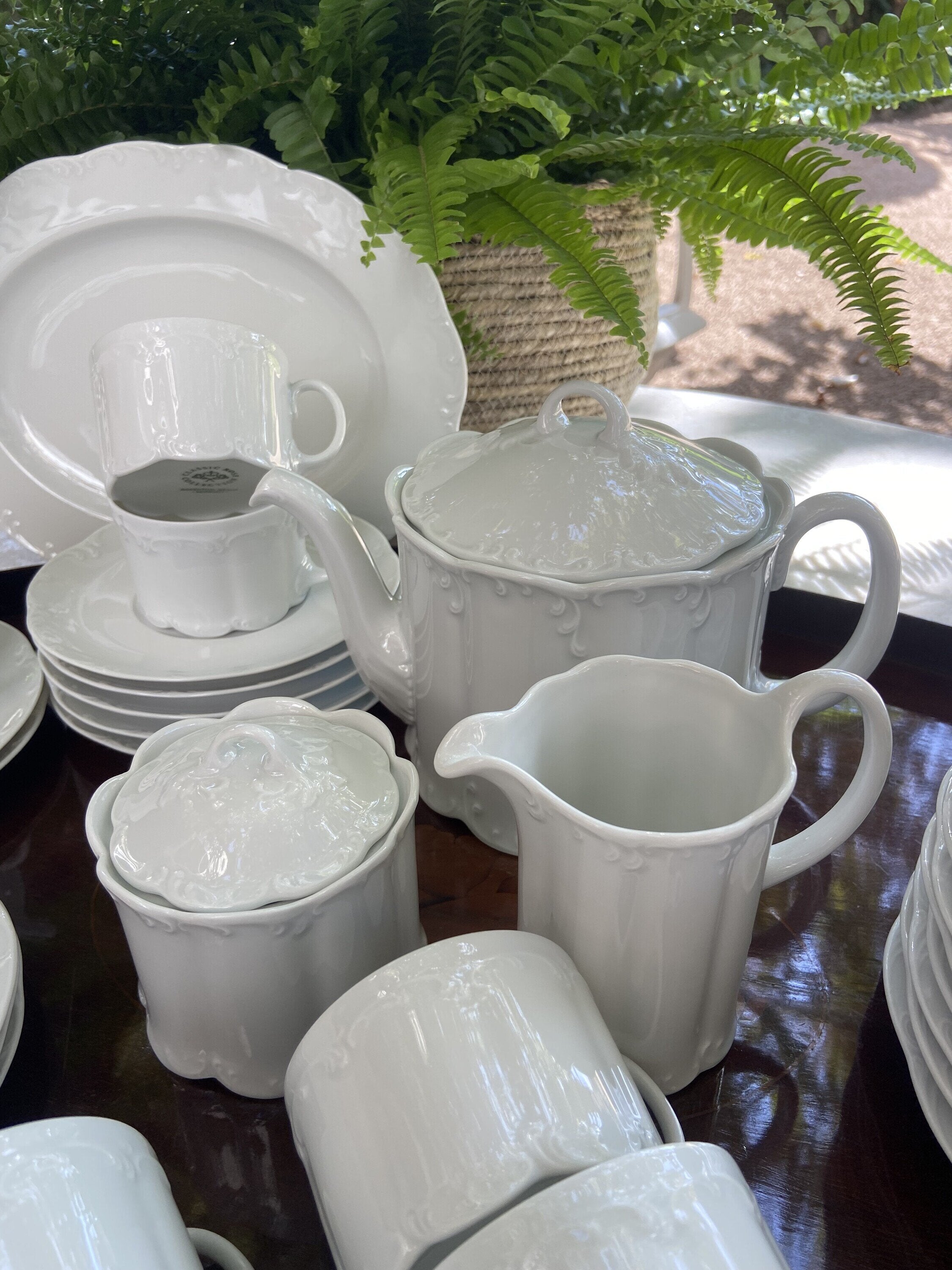 Juego de té en porcelana blanca "Rossenthal"