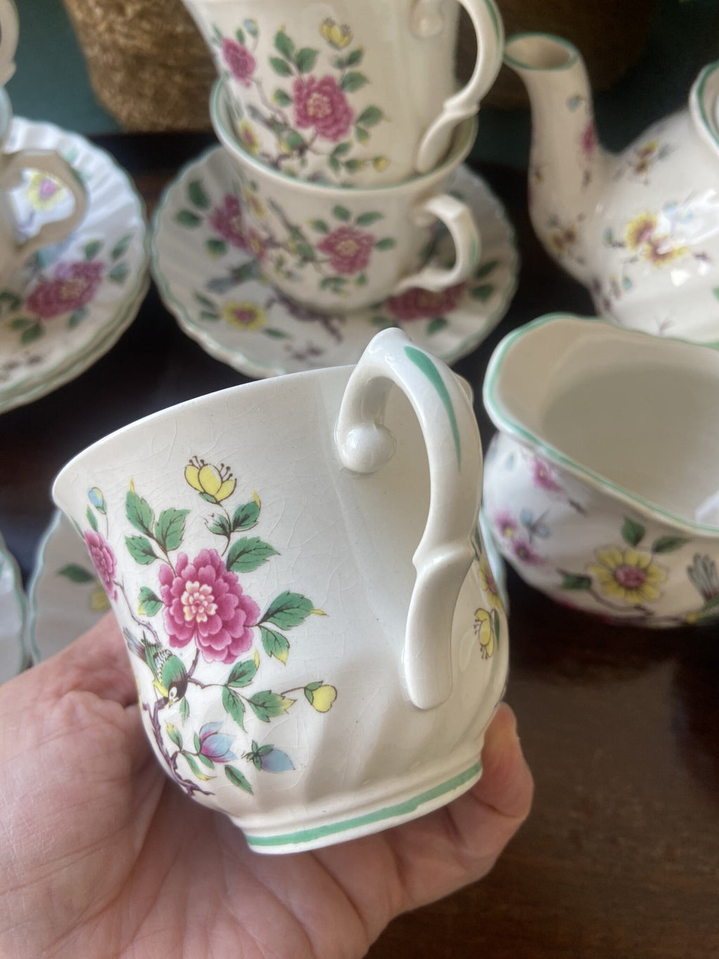 Juego de té en loza inglesa "Old Foley"