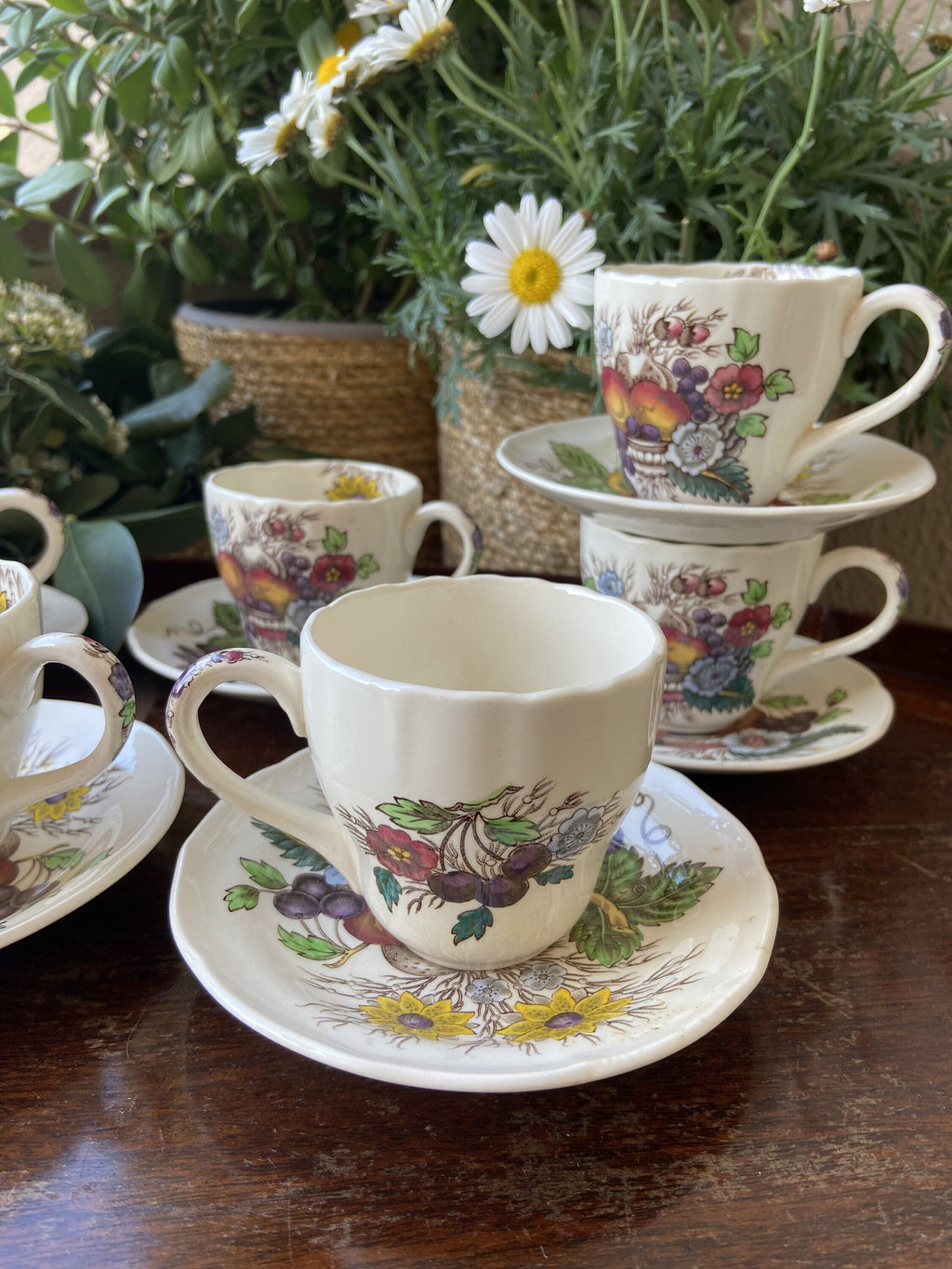 6 tazas café en loza inglesa "Spode"