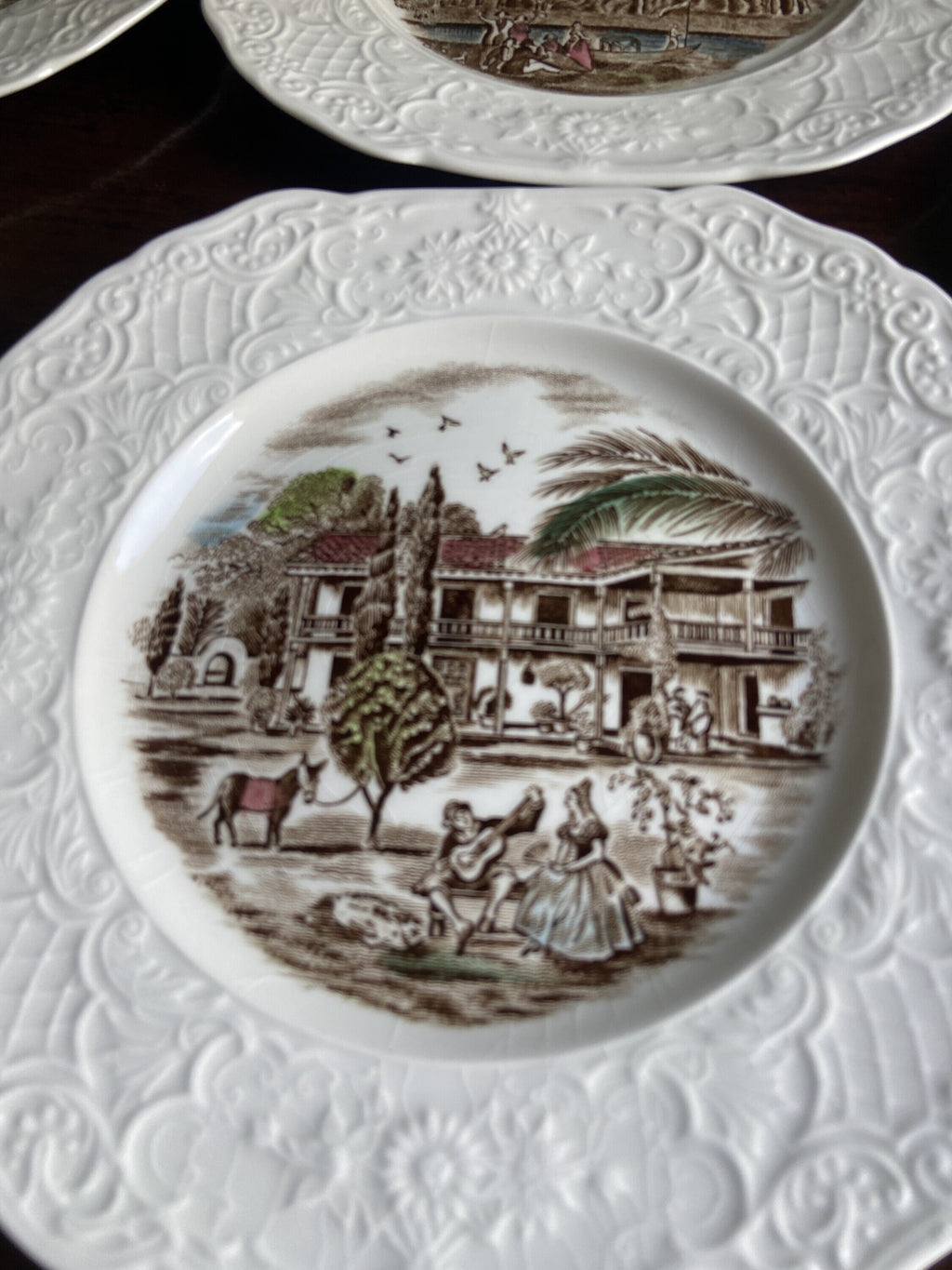 12 platos merienda en loza inglesa "Johnson Bros" (mod.Historic Scenes).