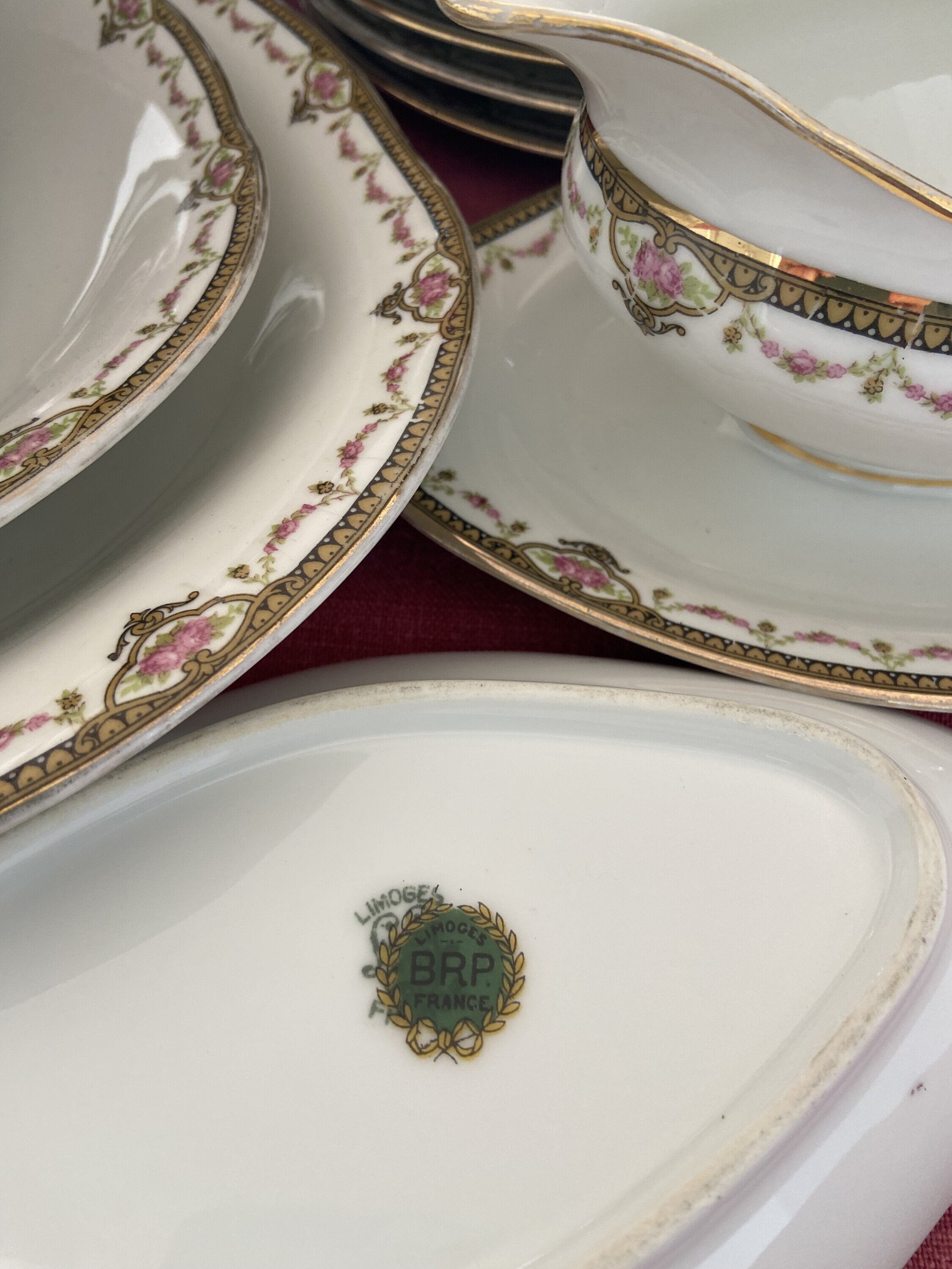 Vajilla en porcelana francesa de Limoges "BRP."
