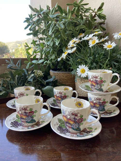 6 tazas cafe en loza inglesa "Spode"