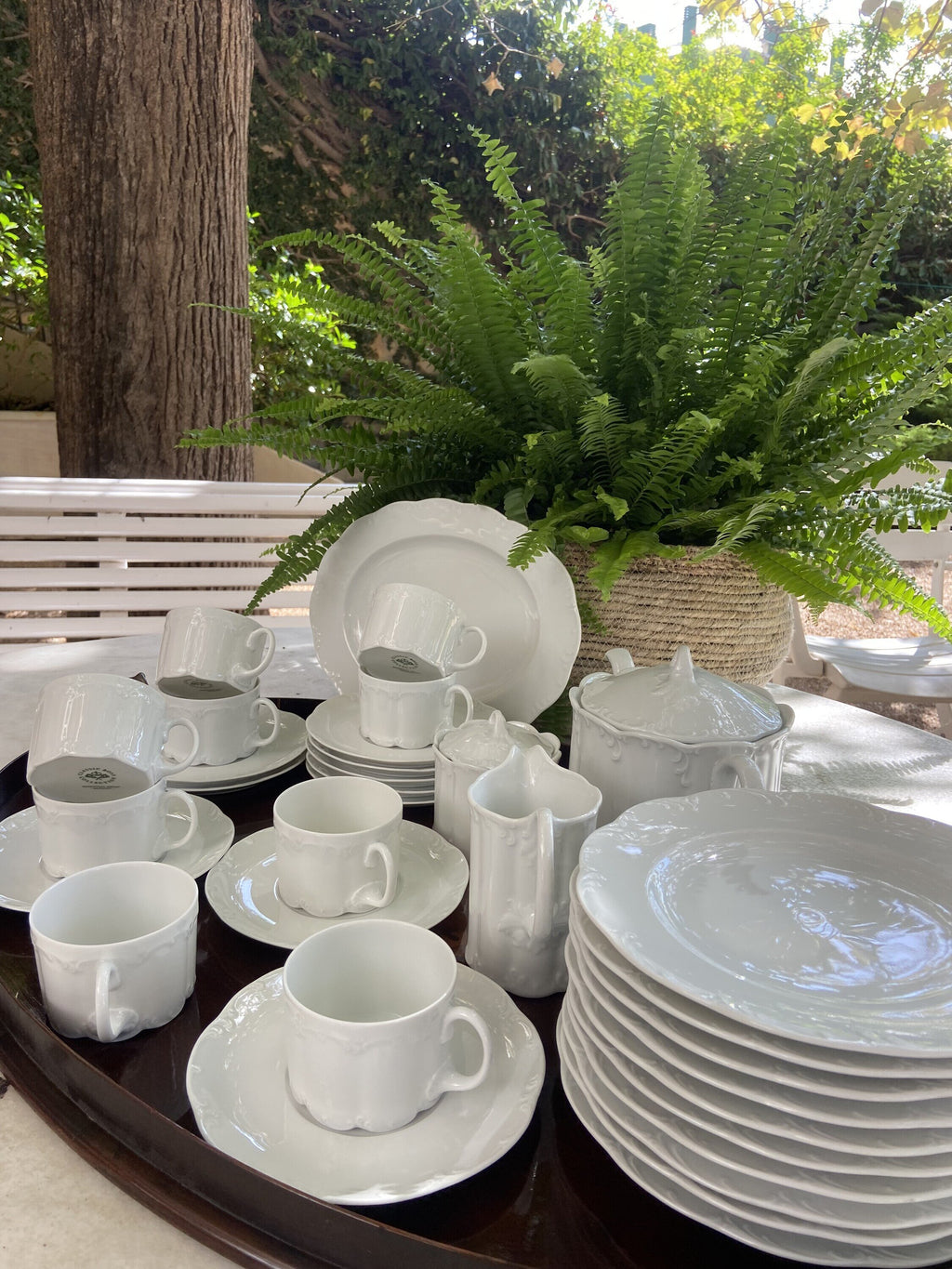 Juego de té en porcelana blanca "Rossenthal"