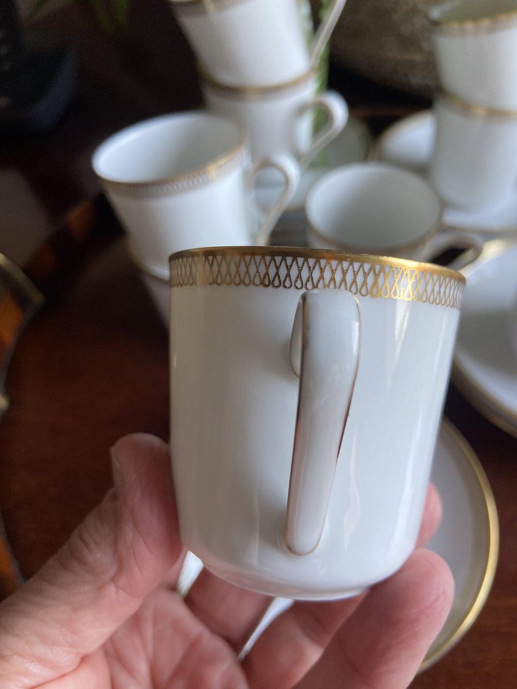 10 tazas de café en porcelana alemana "Eschenbach"