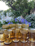 8 vasos agua/8 vasos vino mallorquin "Gordiola", soplado a mano.