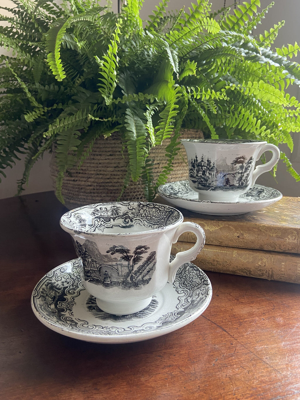 2 Tazas desayuño "Pickman S.A. Sevilla" Cartuja (mod.Vistas) ).