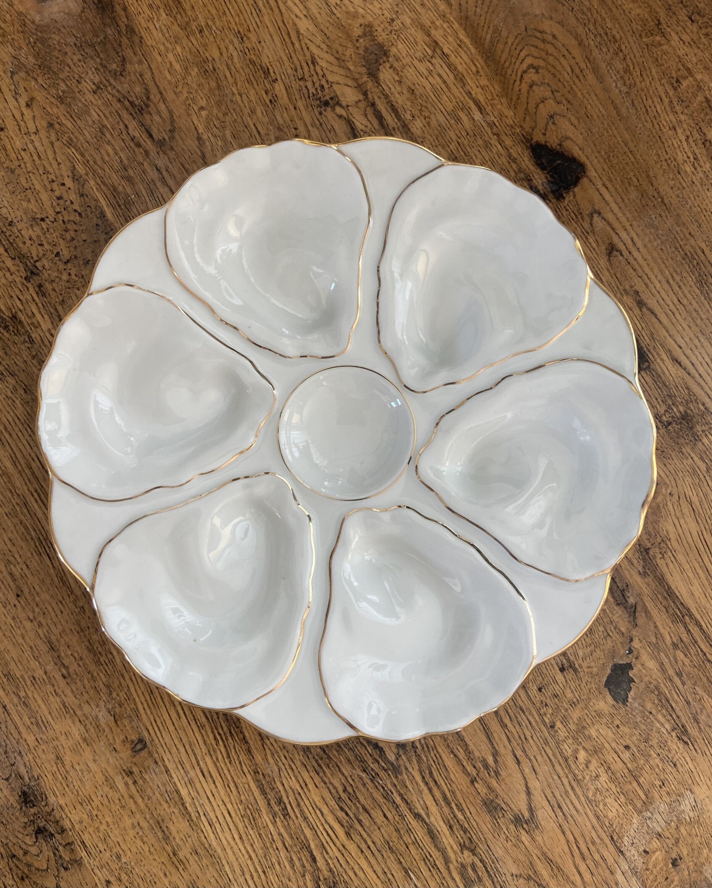 Platos para ostras en porcelana francesa "porcelaine d´art J.R."