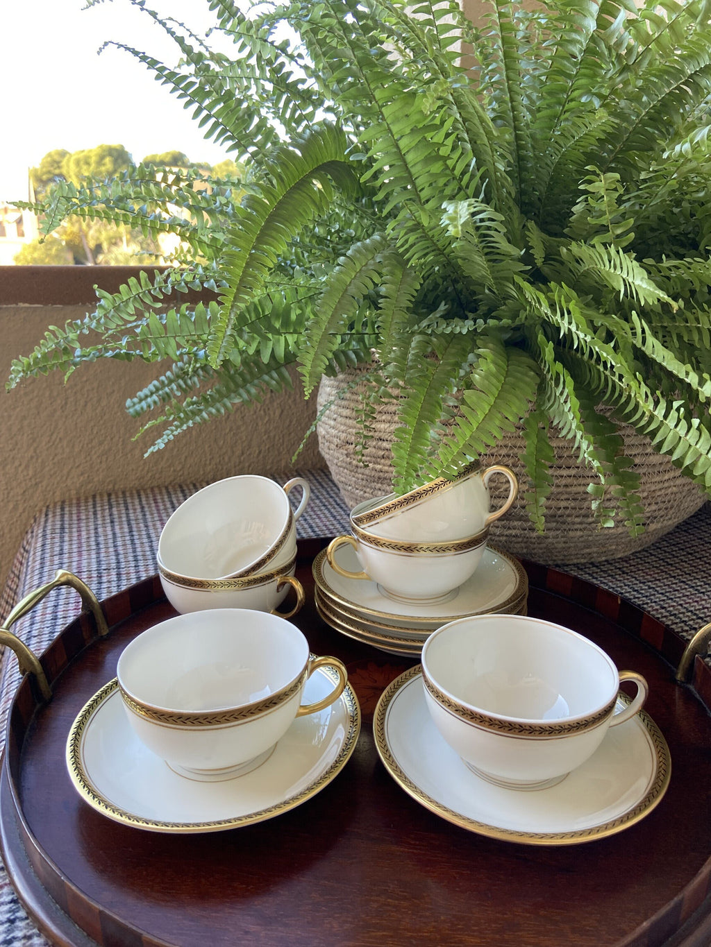 6 tazas té en porcelana francesa de Limoges "W.G & Cª"