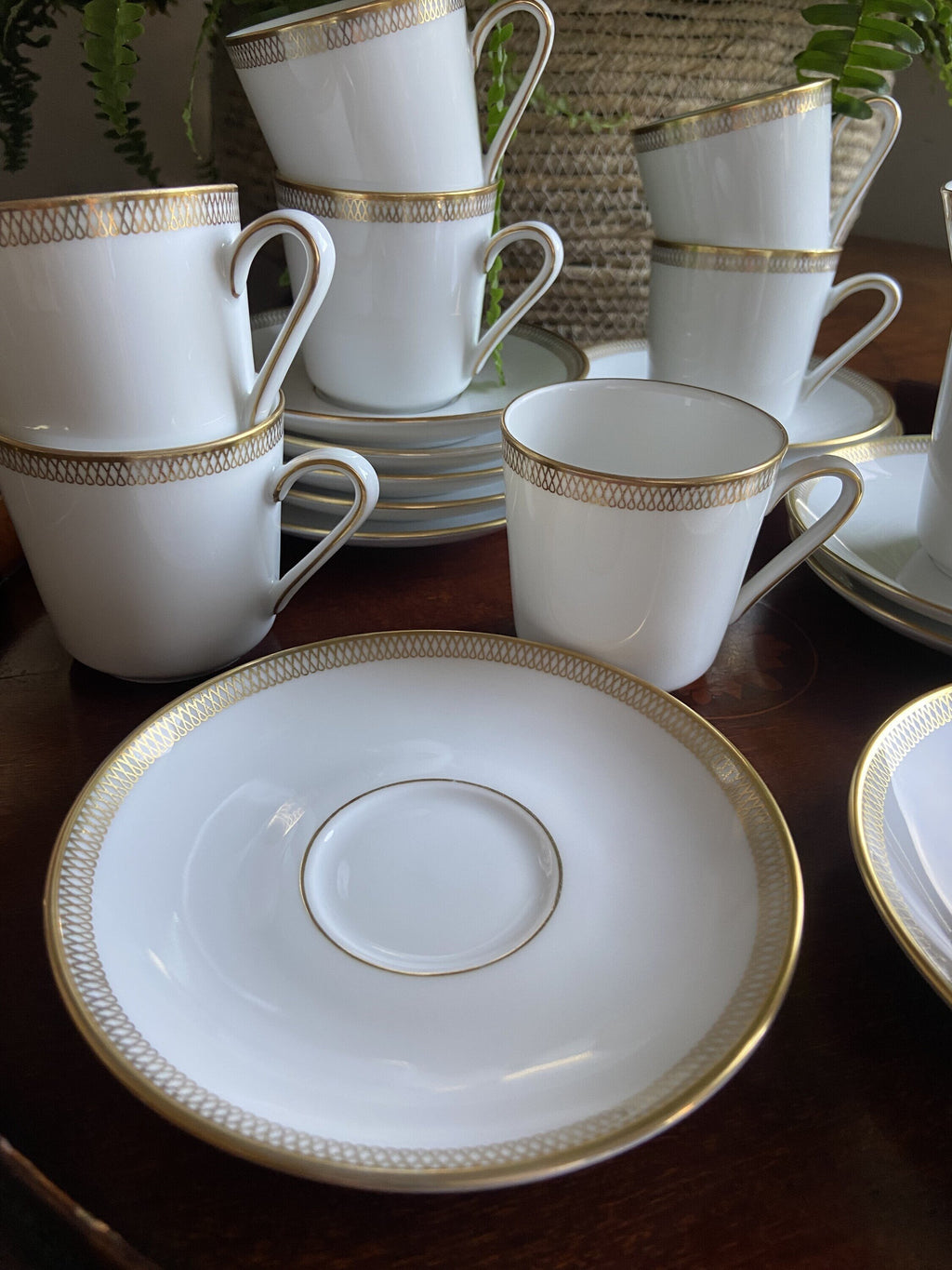 10 tazas de café en porcelana alemana "Eschenbach"