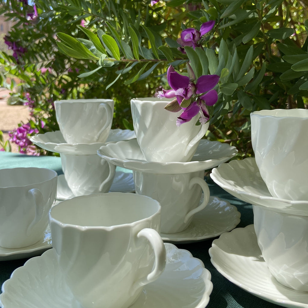Juego 8 tazas de café fina porcelana inglesa "Aynsley".