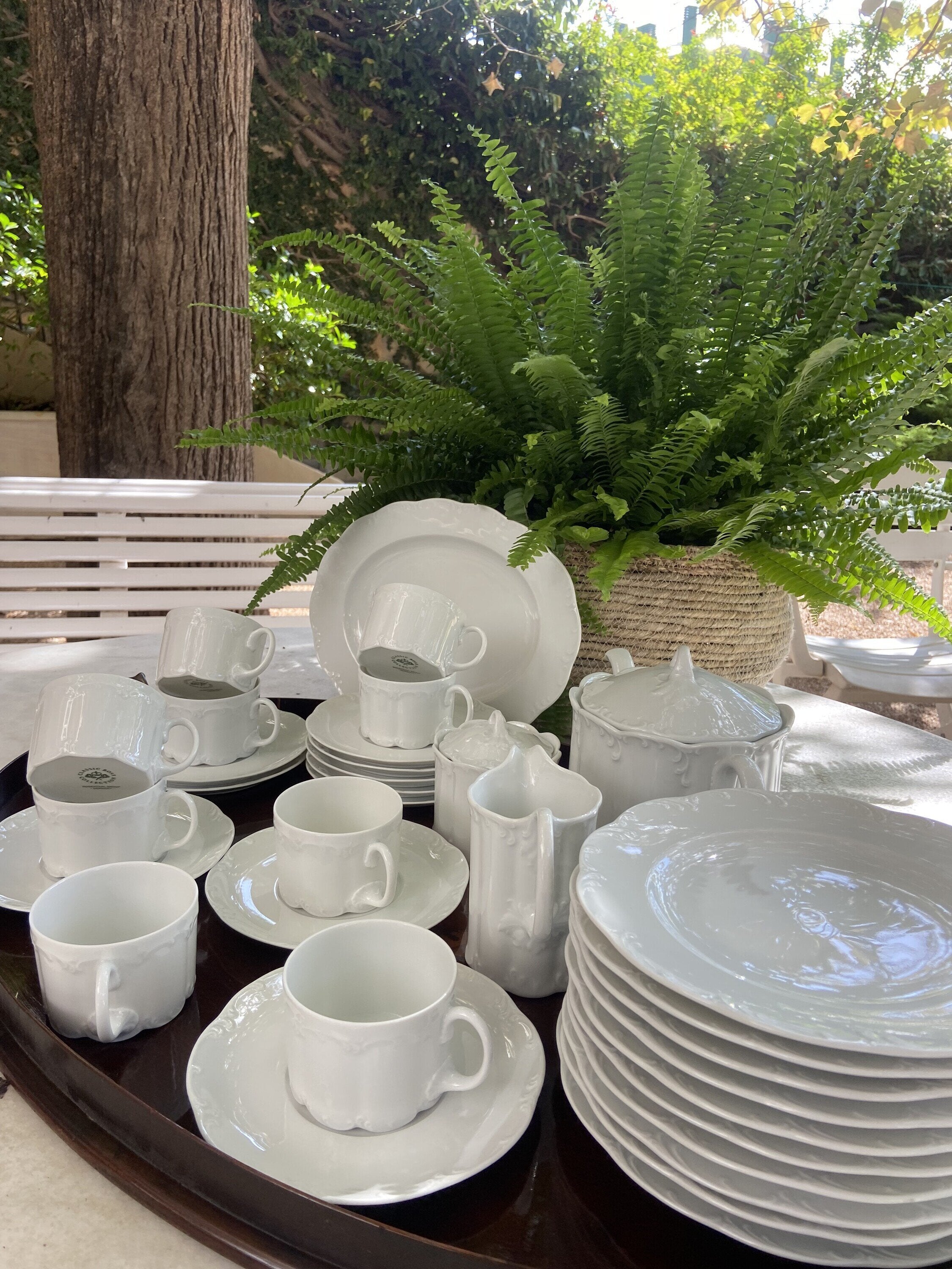 Juego de té en porcelana blanca "Rossenthal"