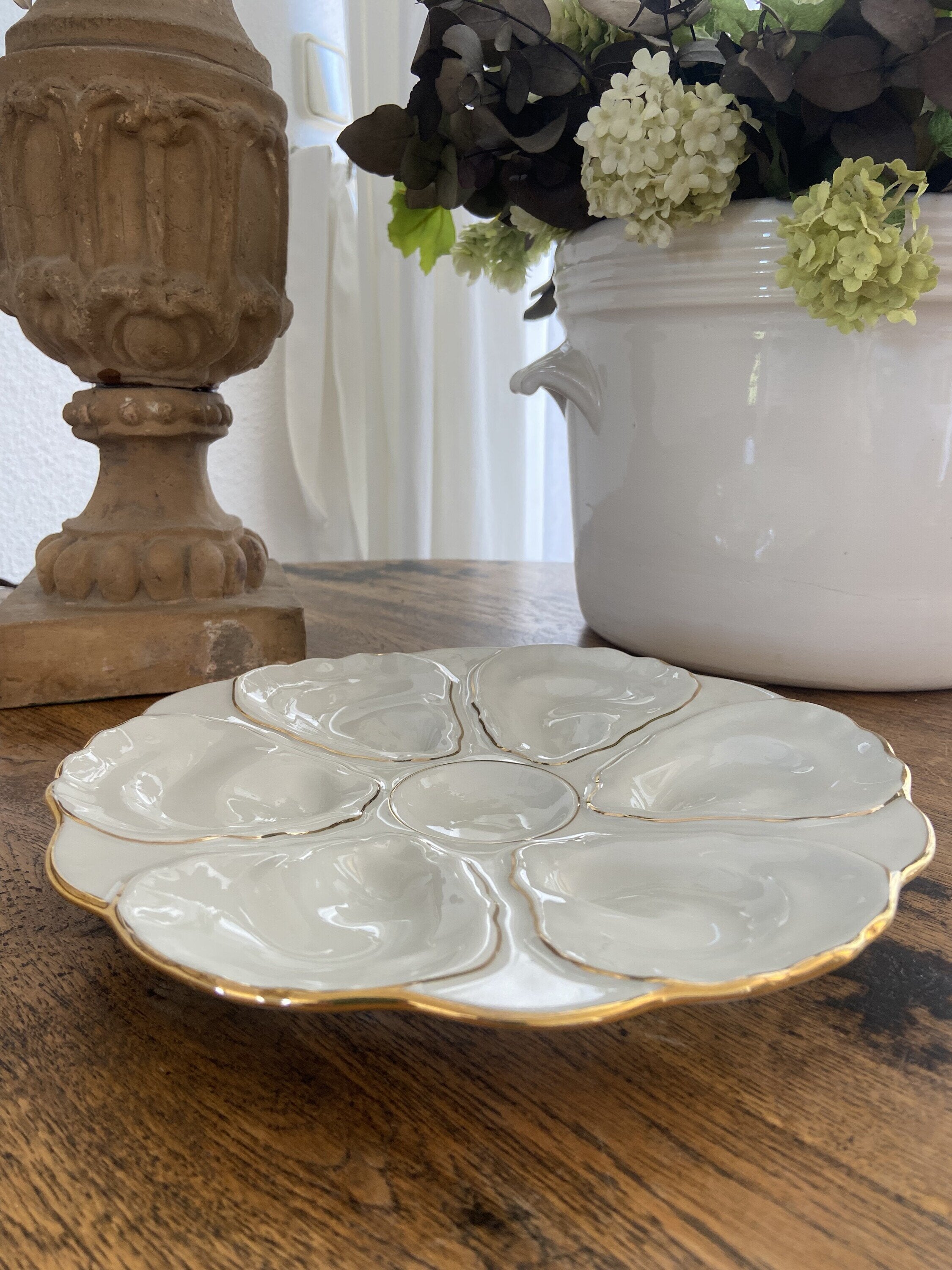 Platos para ostras en porcelana francesa "porcelaine d´art J.R."