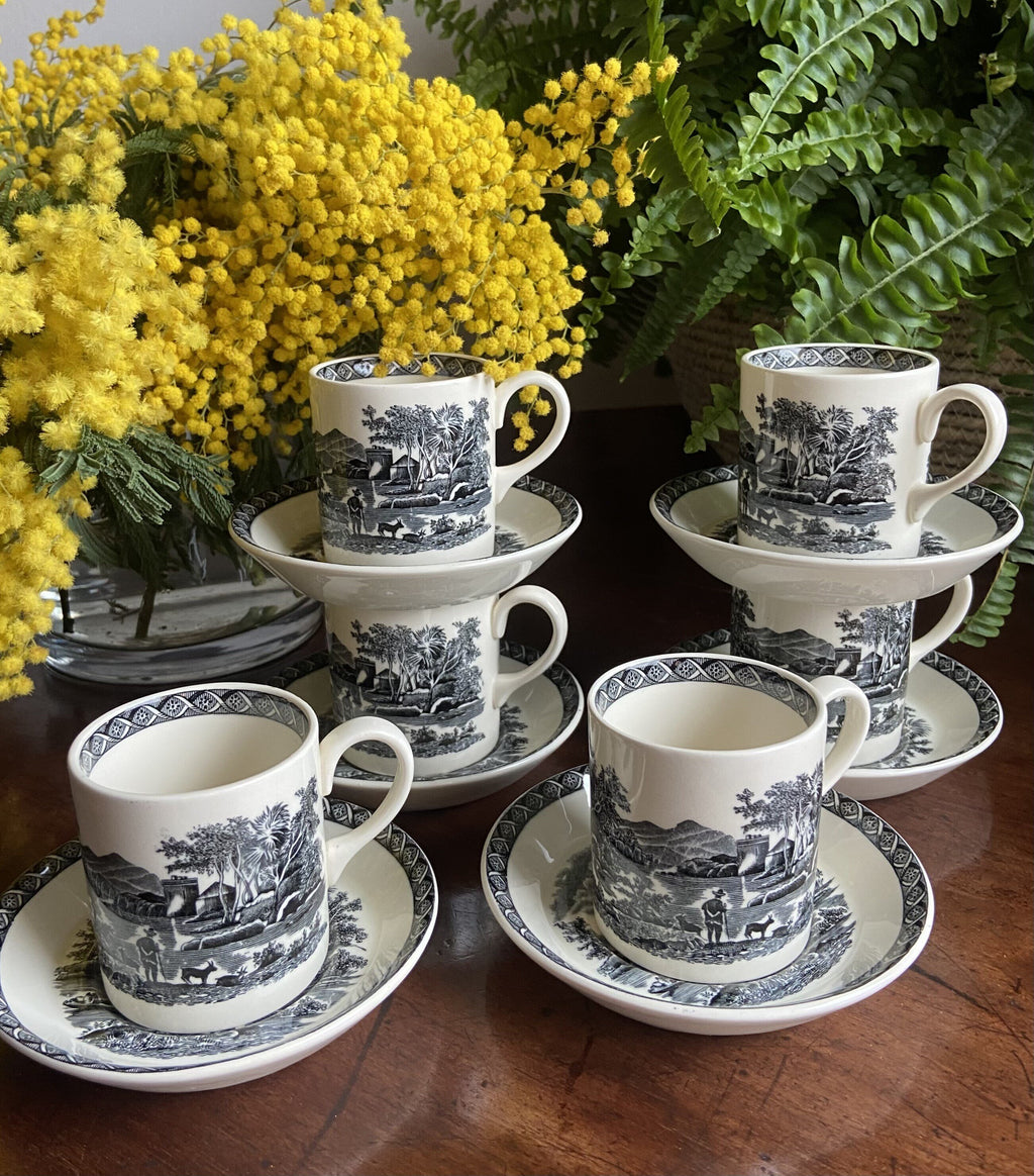 6 tazas de café en porcelana inglesa"Wegwood" (mod.Lugano)