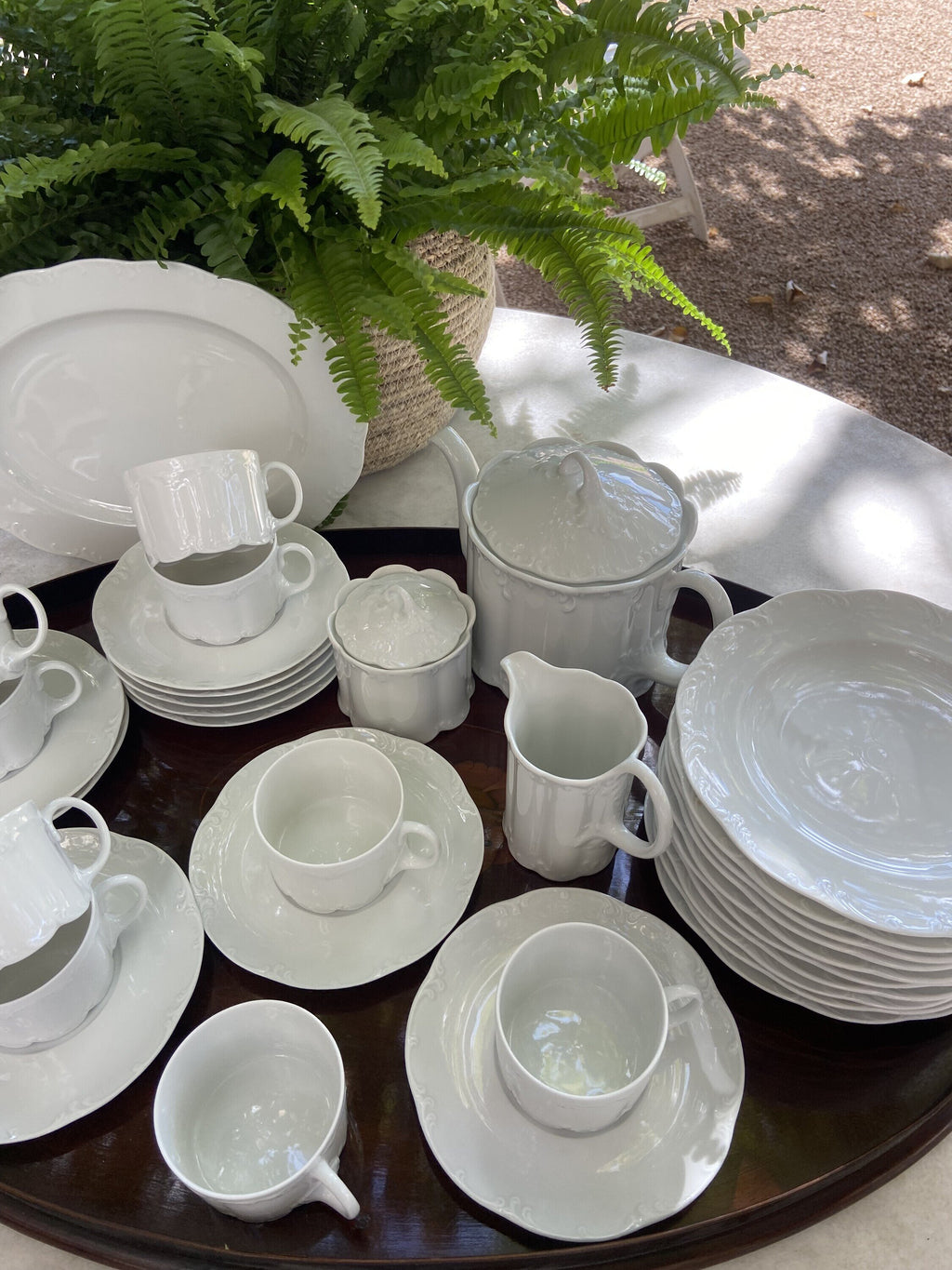 Juego de té en porcelana blanca "Rossenthal"