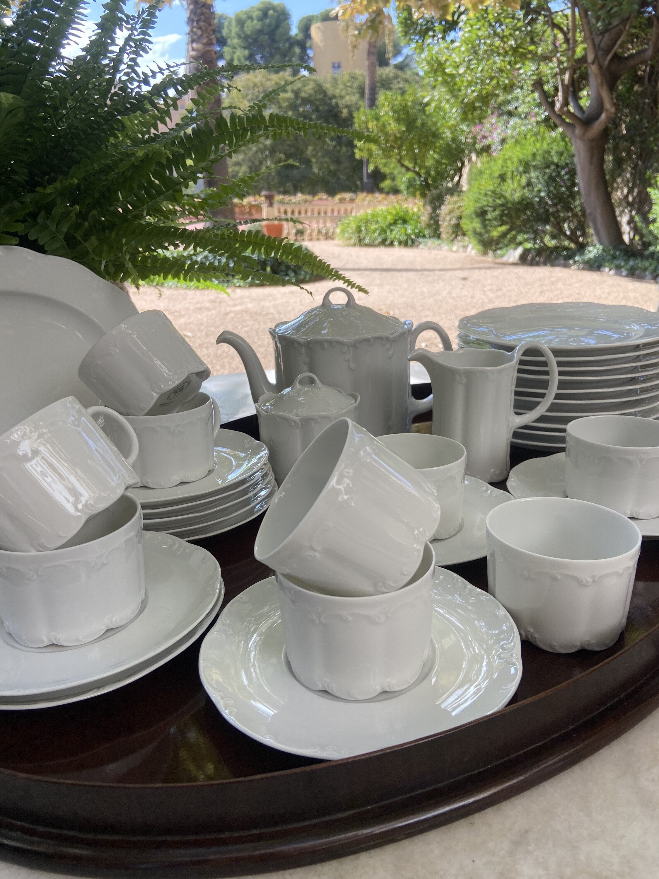 Juego de té en porcelana blanca "Rossenthal"