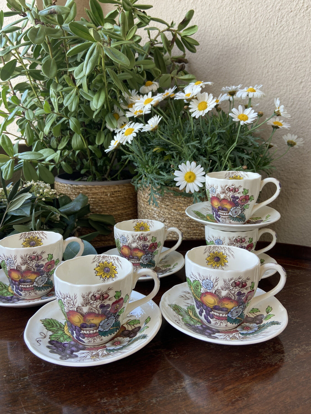 6 tazas café en loza inglesa "Spode"