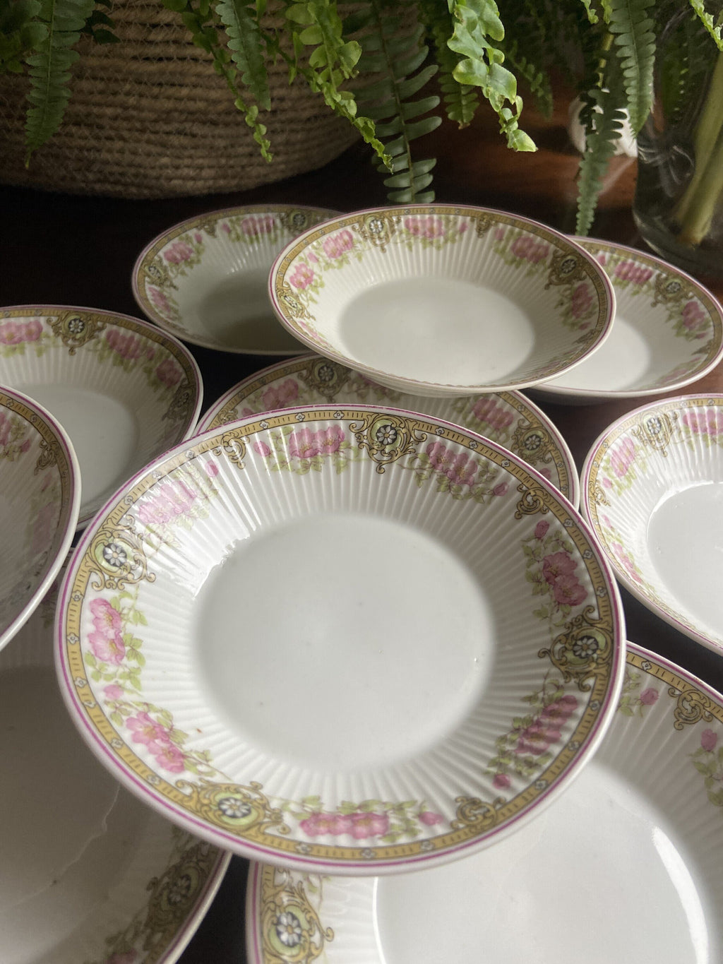 11 platos pan en porcelana francesa