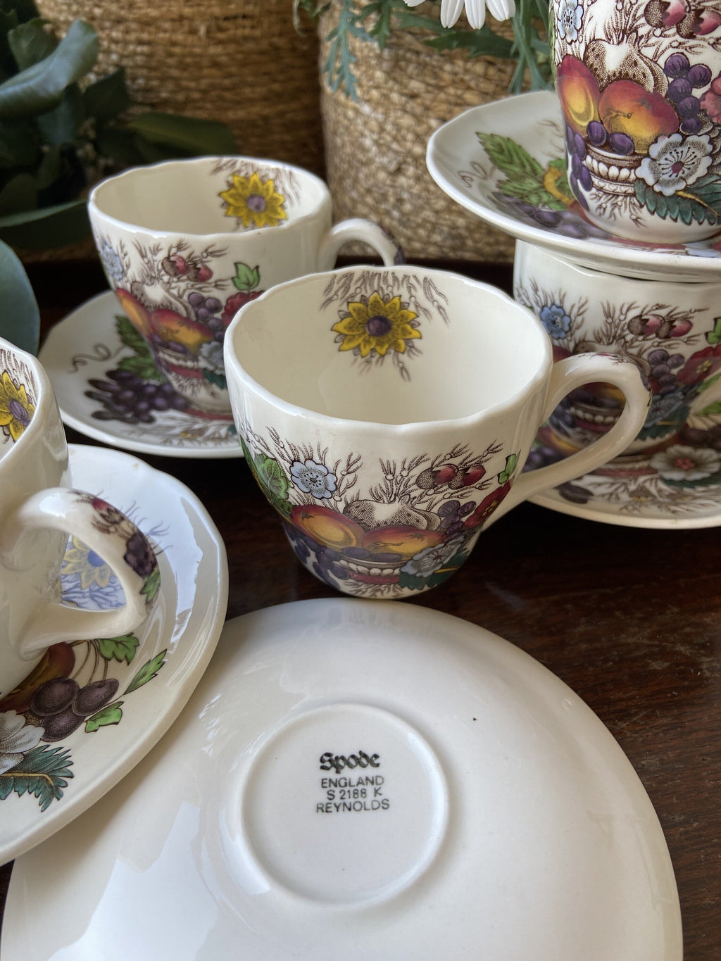 6 tazas cafe en loza inglesa "Spode"