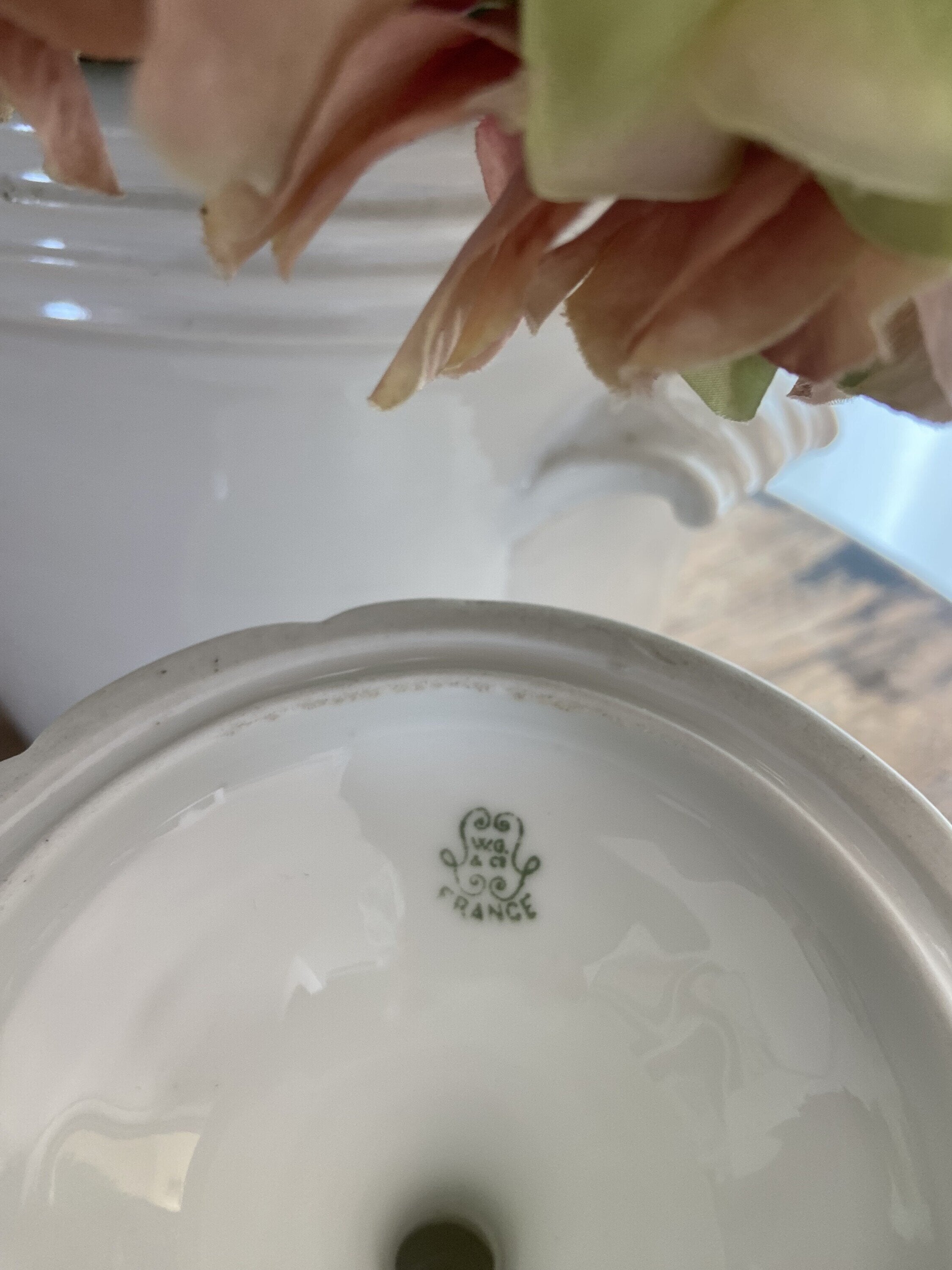 Pastelero/Frutero en porcelana francesa "W.G,&Cª"