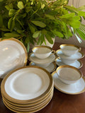 5 tazas de té/ desayuno con plato y 6 platos de merienda en porcelana "Bidasoa"