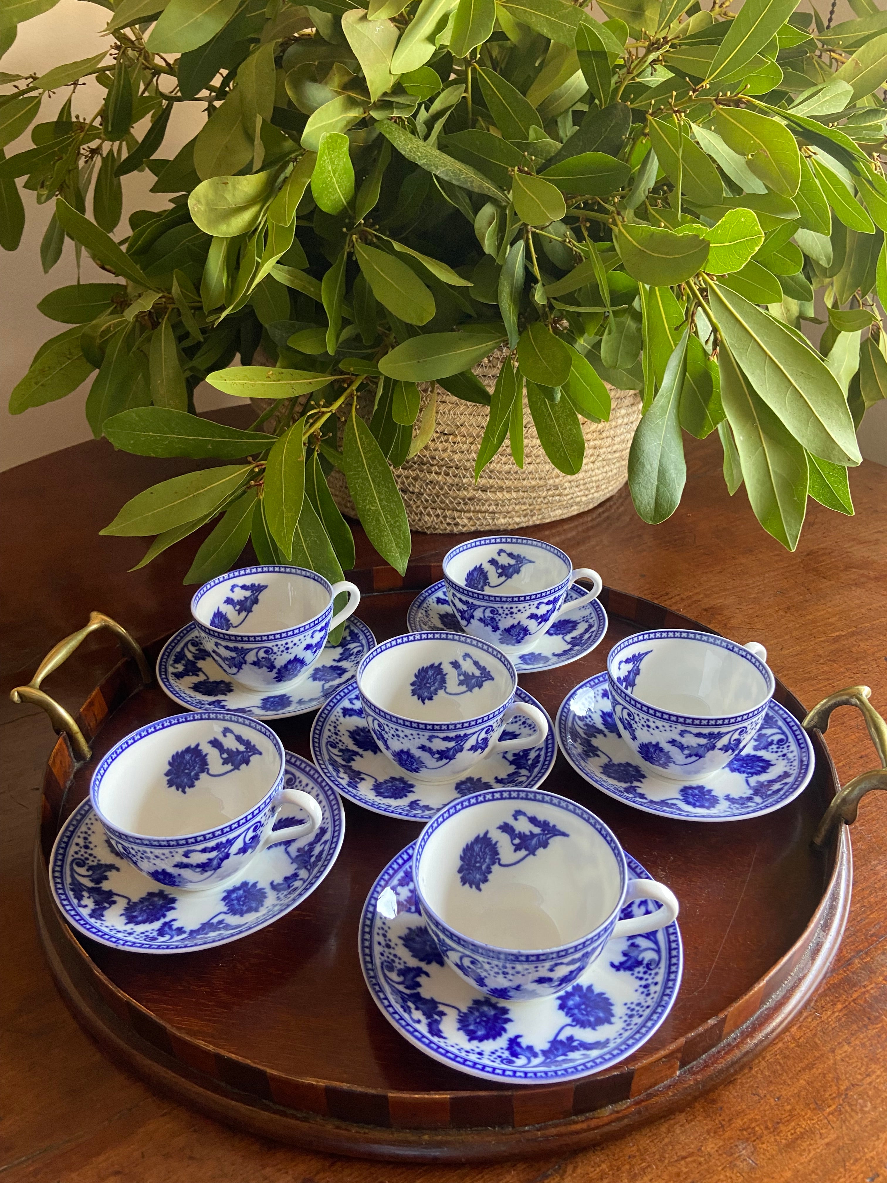 6 tazas de café en porcelana inglesa "Aynsley".