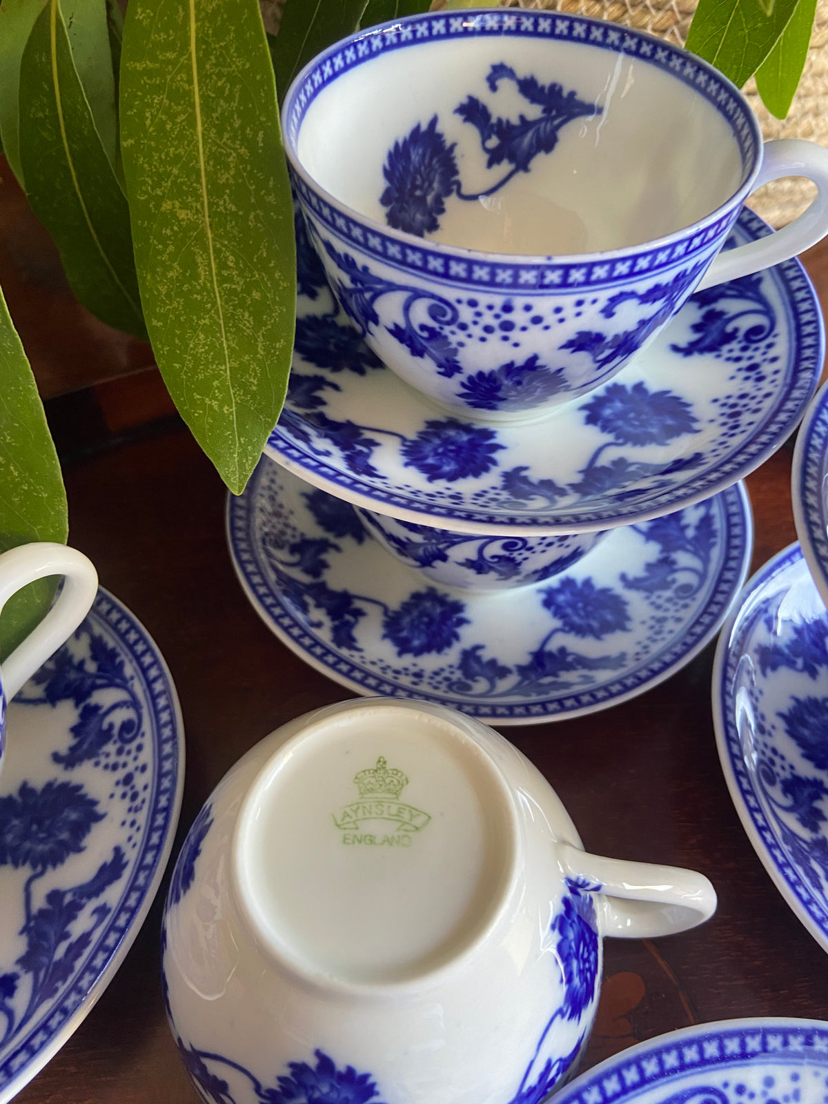 6 tazas de café en porcelana inglesa "Aynsley".