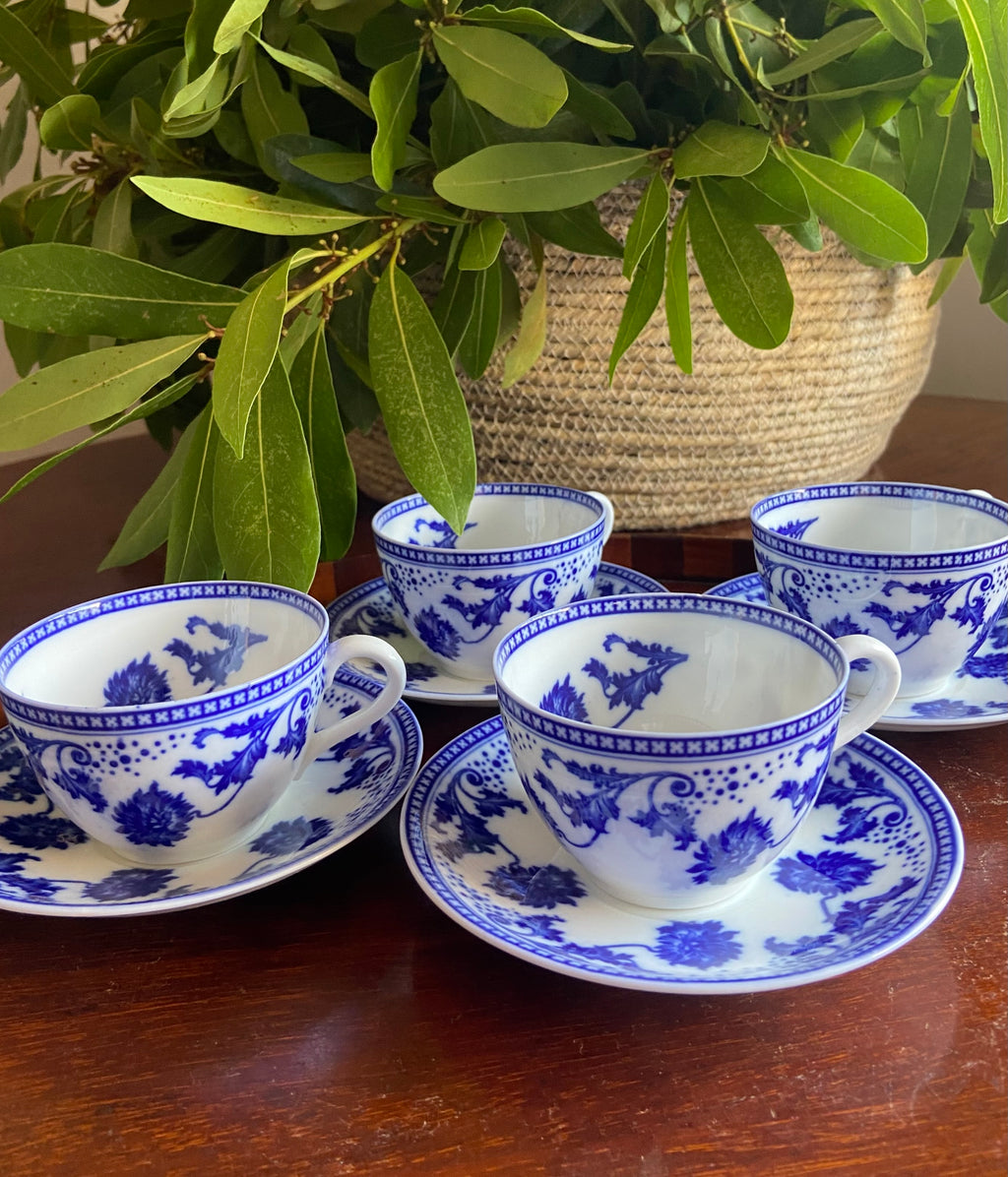 4 tazas café en fina porcelana inglesa "Aynsley"