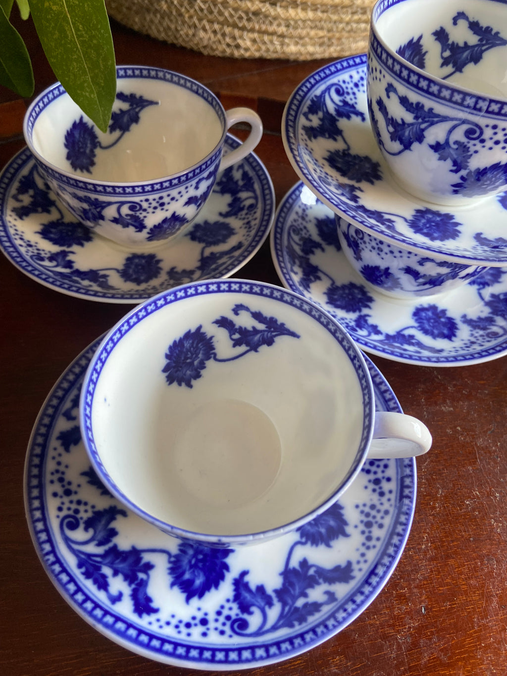 4 tazas café en fina porcelana inglesa "Aynsley"