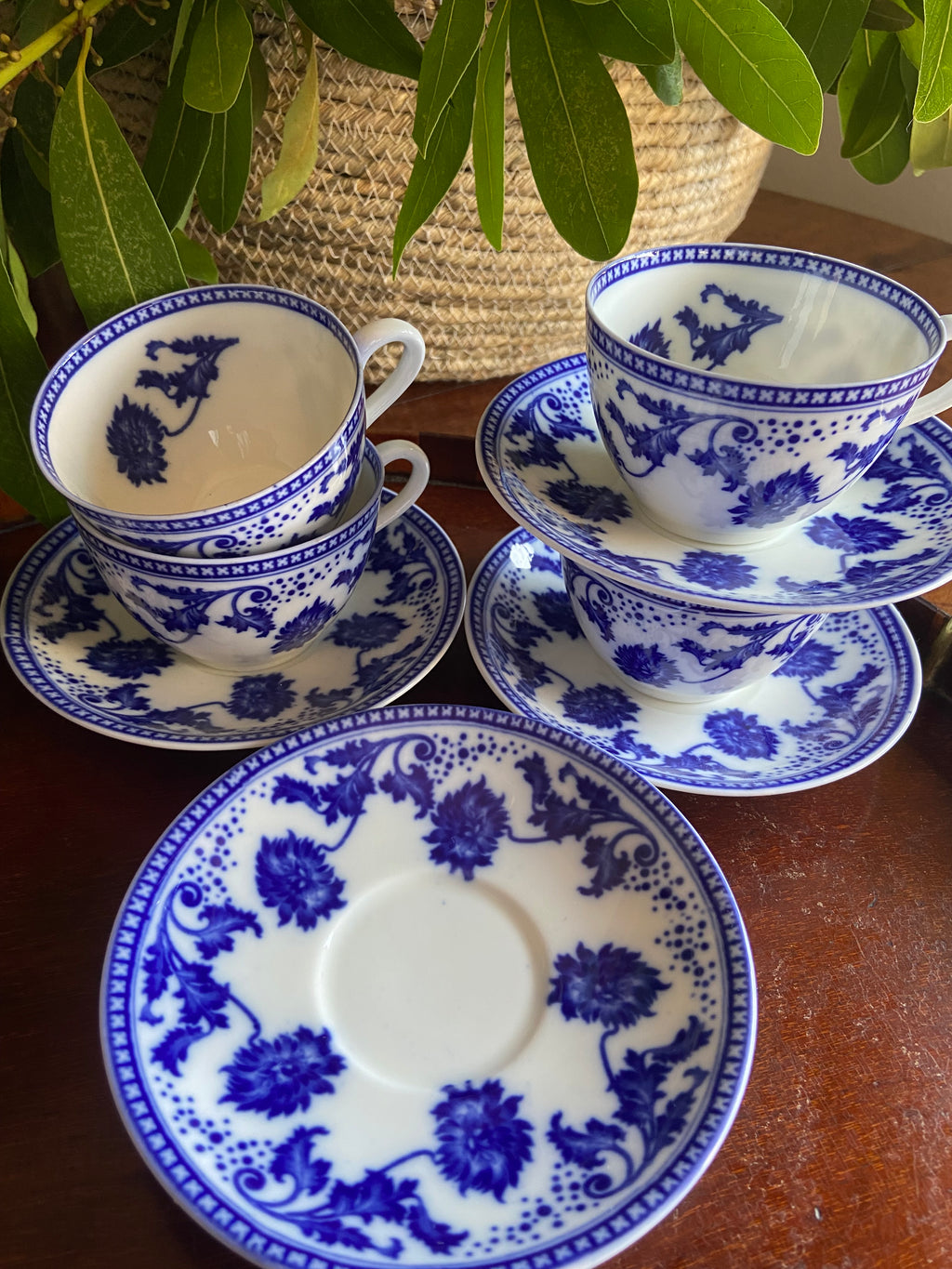 4 tazas café en fina porcelana inglesa "Aynsley"