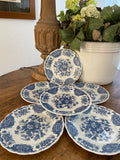 6 platos de merienda en loza inglesa "Ridgway"(mod. Windsor).